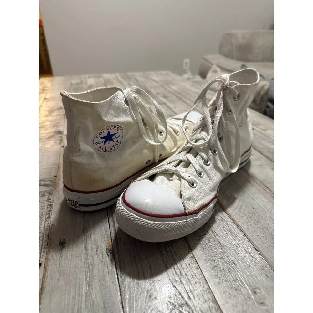 Converse Chuck Taylor All Star High Top White Canvas Sneakers Mens 11.5 X7650 - Picture 2 of 7